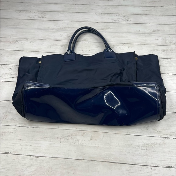 Tory Burch Ella Navy Tote Bag - Picture 5 of 15
